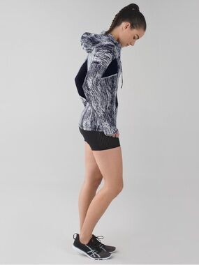 Lululemon Runbeam Hoodie Texture Twist White Black